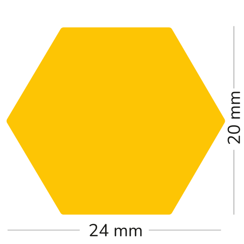 Sticker esagonale 24x20mm - Neutro